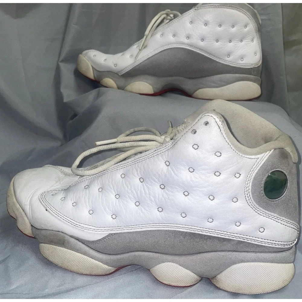 Jordan Air Jordan 13 Retro Grey White Red High Top Leather Sneaker Mens 9